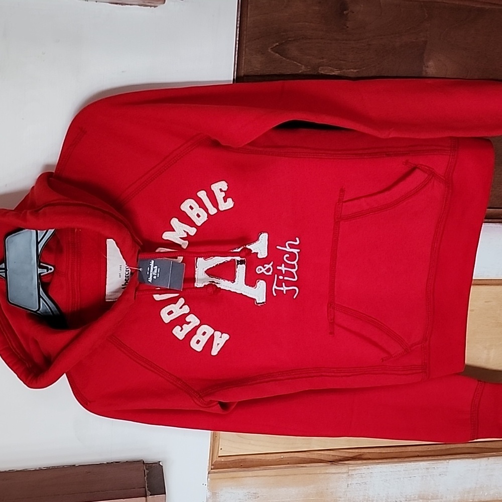 Abercrombie & Fitch pop over red hoodie sweatshirt xs size vintage